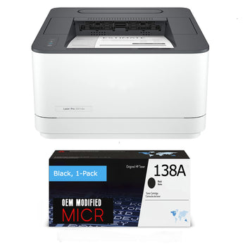 HP 3001dw LaserJet Pro Printer with 1 OEM 138A Modified MICR Cartridge