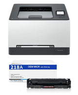 HP 3201DW LaserJet Color Printer with 1 OEM 218A Modified MICR Cartridge