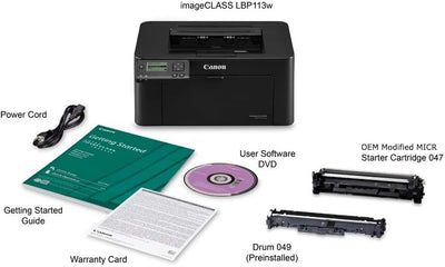 Canon LBP113w imageCLASS Printer with 1 OEM Modified 047 MICR Toner Cartridge