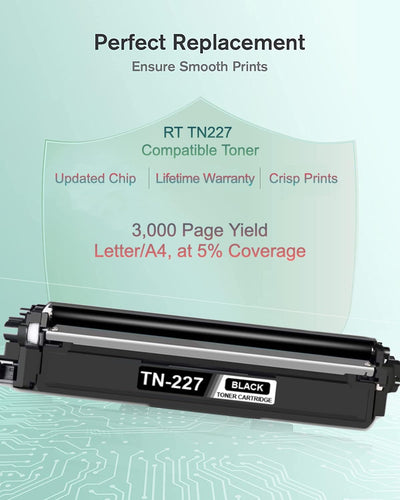 RT TN227BK Compatible Brother TN-227 TN-227BK Toner Cartridge (Black)