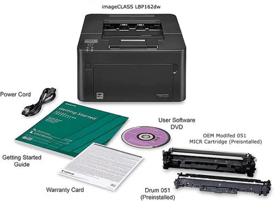 Canon LBP162dw ImageCLASS Check Printer with 1 CRG-051 OEM MICR Cartridge