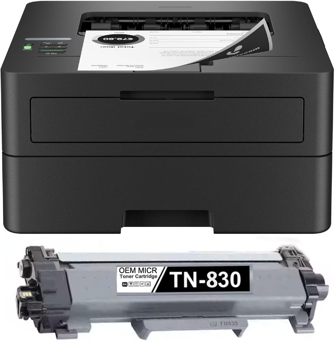 Brother HL-L2460DW Check Printer with OEM Modified TN830 MICR Cartridge