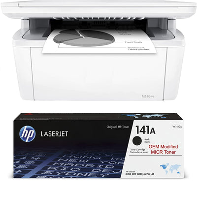 HP M140w LaserJet Check Printer Bundle with 1 OEM W1410A MICR Toner Cartridge