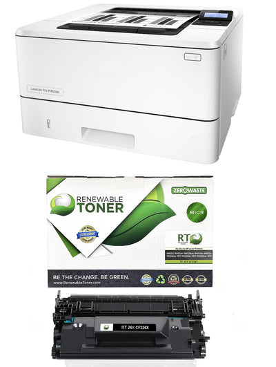 HP M402DN Renewed LaserJet Pro Printer with 1 RT 26X MICR Cartridge, High Yield