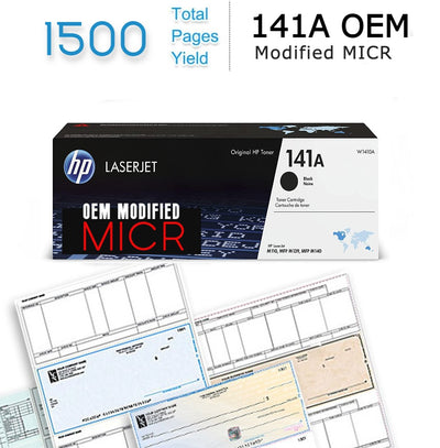 HP M140w LaserJet Check Printer Bundle with 1 OEM W1410A MICR Toner Cartridge