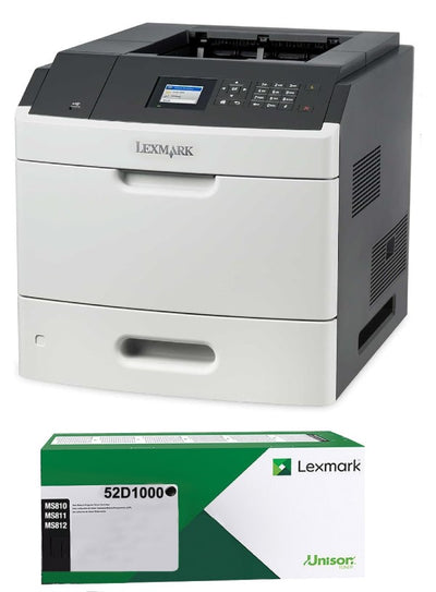 Lexmark MS810DN Renewed Printer with 1 OEM 521 Modified MICR Toner Cartridge