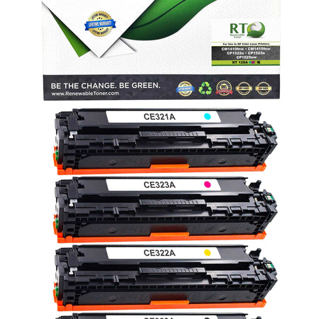 RT 128A Compatible HP Color Toner Set (CMYK, 4-Pack)