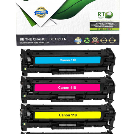 RT 118 Compatible Canon Toner Color Set (CMYK, 4-Pack)