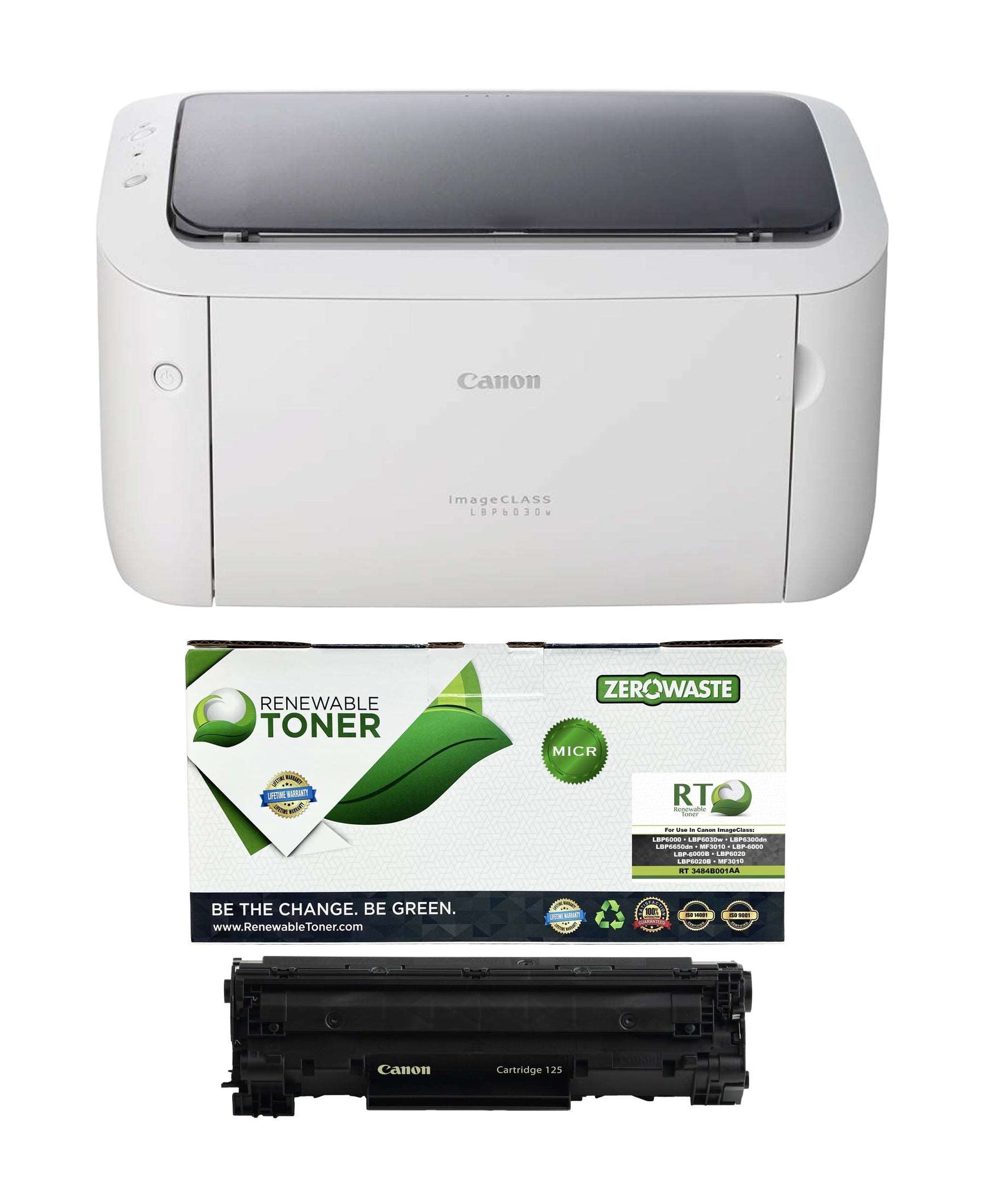 Canon LBP6030w ImageClass Check Printer with 1 RT 125 MICR Toner Cartridge