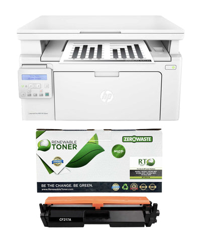 HP M130nw LaserJet Pro Check Printer Bundle with 1 RT CF217A MICR Toner Cartridge