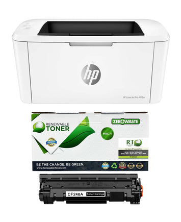 HP M15w LaserJet Pro Check Printer Bundle With 1 RT CF248A MICR Toner Cartridge