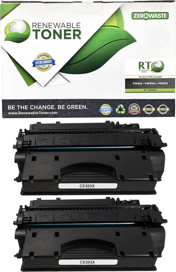 RT 05X Compatible HP CE505X Toner Cartridge (High Yield, 2-Pack)
