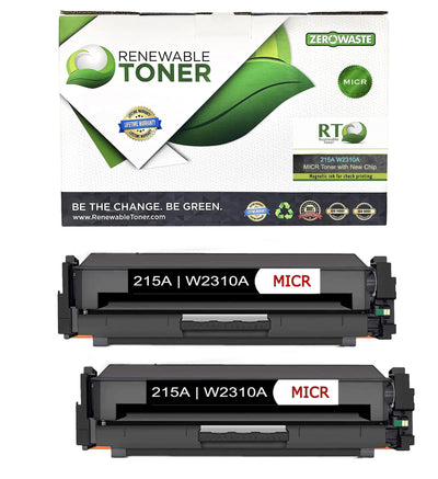 RT 215A Compatible HP W2310A MICR Toner Cartridge, New Chip (2-Pack)