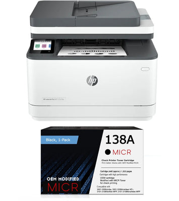 HP 3101fdw LaserJet Pro Check Printer with 138A OEM Modified MICR Cartridge