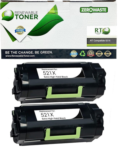 RT 521X Compatible Lexmark 52D1X00 Toner Cartridge, High Yield (2-Pack)