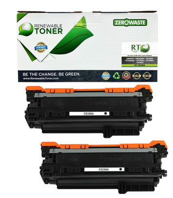 RT 504A Compatible HP CE250A Toner Cartridge (Black, 2-Pack)