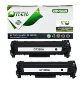 RT 312A Compatible HP CF380A Toner Cartridge (Black, 2-Pack)