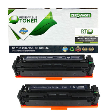 RT 201A Compatible HP CF400A Toner Cartridge (Black, 2-Pack)