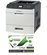 Lexmark MS810DN Renewed Printer with 2 RT 521H MICR Toner Cartridges (High Yield)