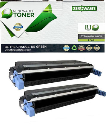 RT 501A Compatible HP Q6470A Toner Cartridge (Black, 2-Pack)