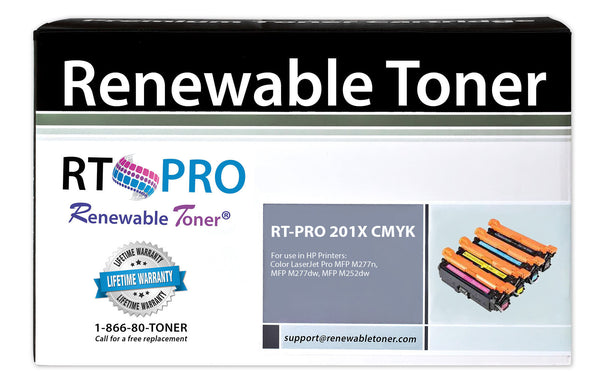 RT PRO 201X Compatible HP 201A Color Toner Set, High Yield (CMYK, 4-pack)