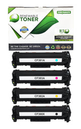 RT 312A 312X CF381A CF382A CF383A CF380X Compatible Toner Color Set (CMYK, 4-Pack)